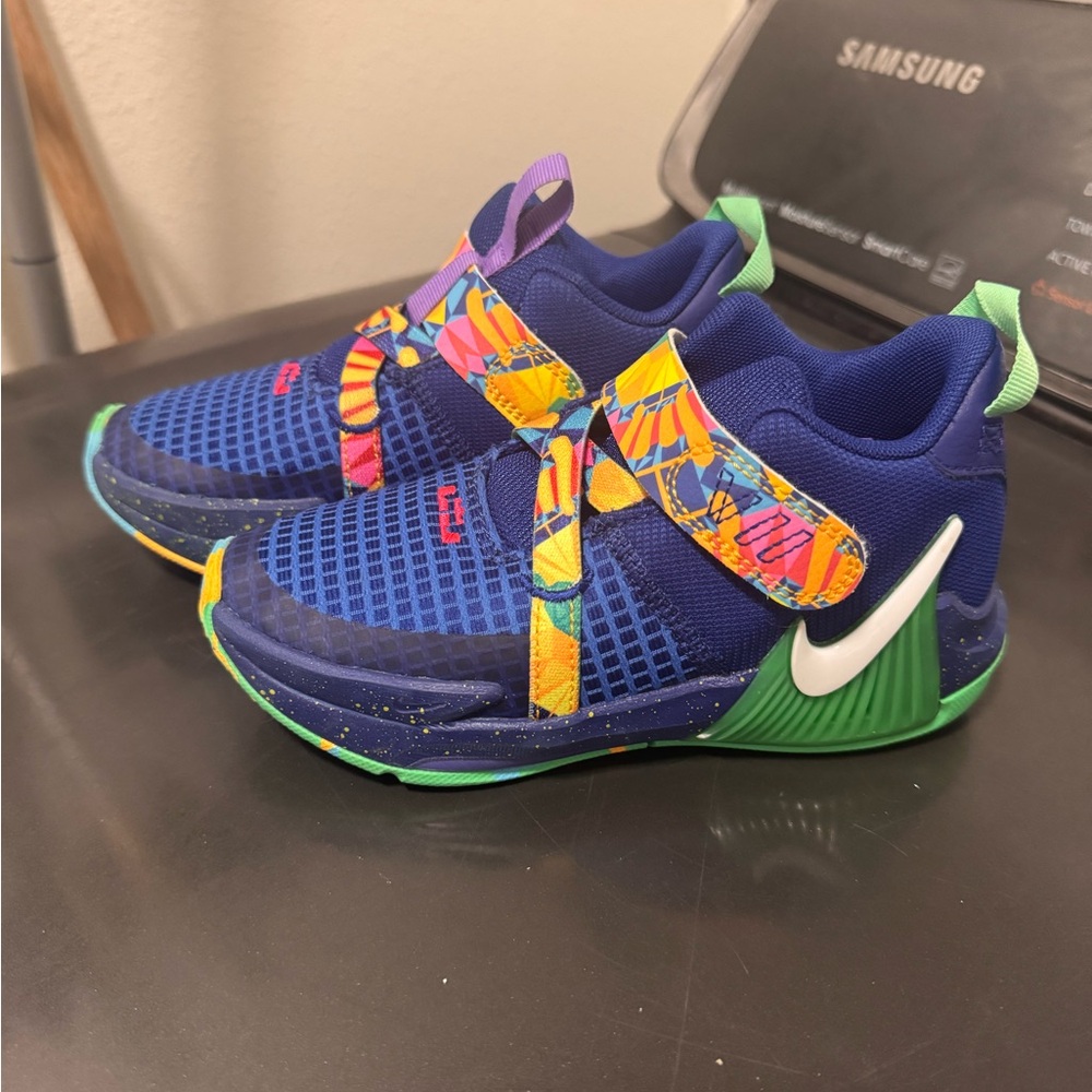 Nike Kids Blue LeBron Multicolor Athletic Sneakers size 12